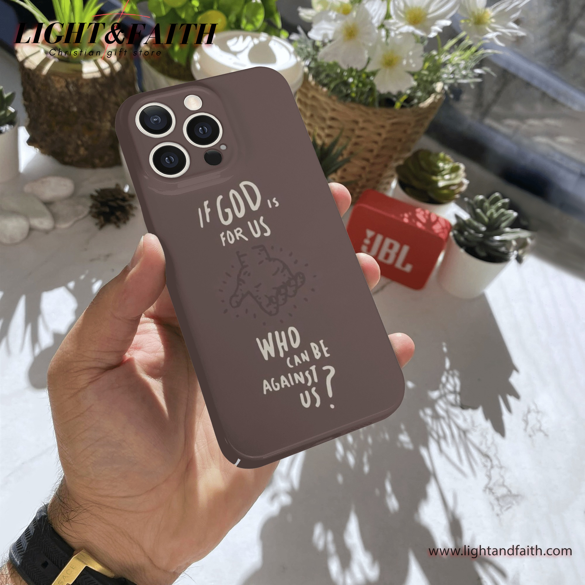 If God Is for Us Who Can Be Against Us Phone Case – Christian Encouragement Phone Cover, Christian Phone Case, Bible Verse Phone Case, Religious Gift, PCLAF56